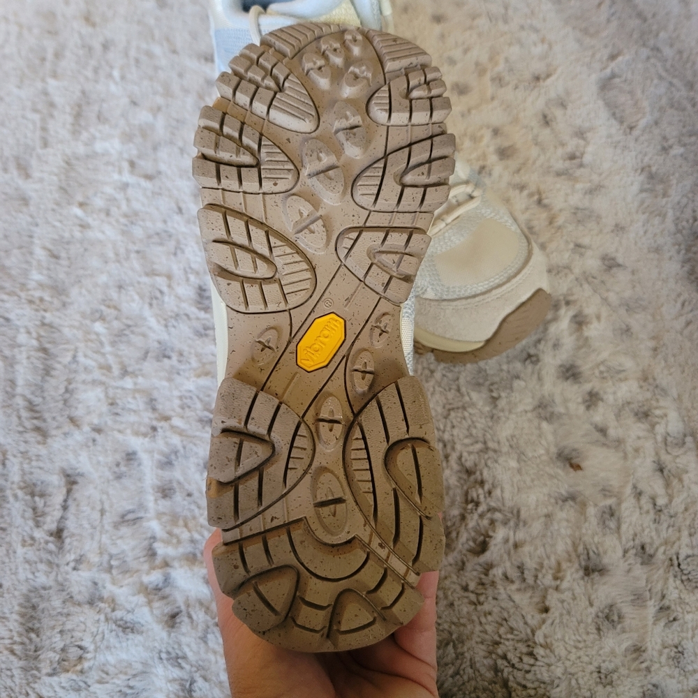 Merrell Moab 3 Mid Hiking Shoe Ivory Light Blue Sneaker Boot - Picture 6 of 8